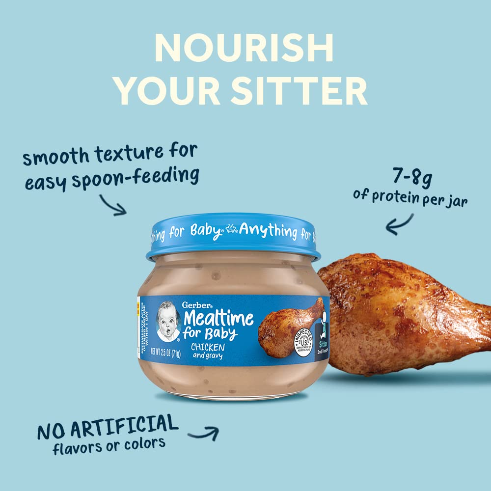 Gerber Baby Foods 2Nd Foods Meat, Turkey & Gravy, Mealtime For Baby, 2.5 Ounce Jar (Pack Of 10)