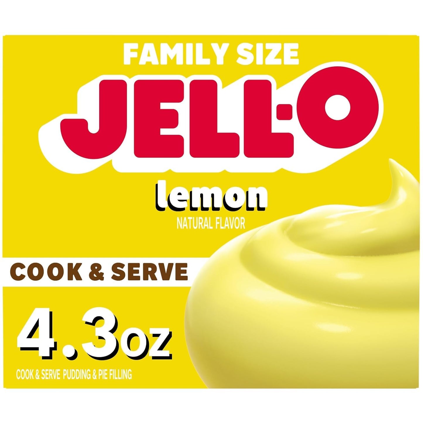 Jell-O Cook & Serve Lemon Pudding & Pie Filling, 4.3 oz, Pack of 8