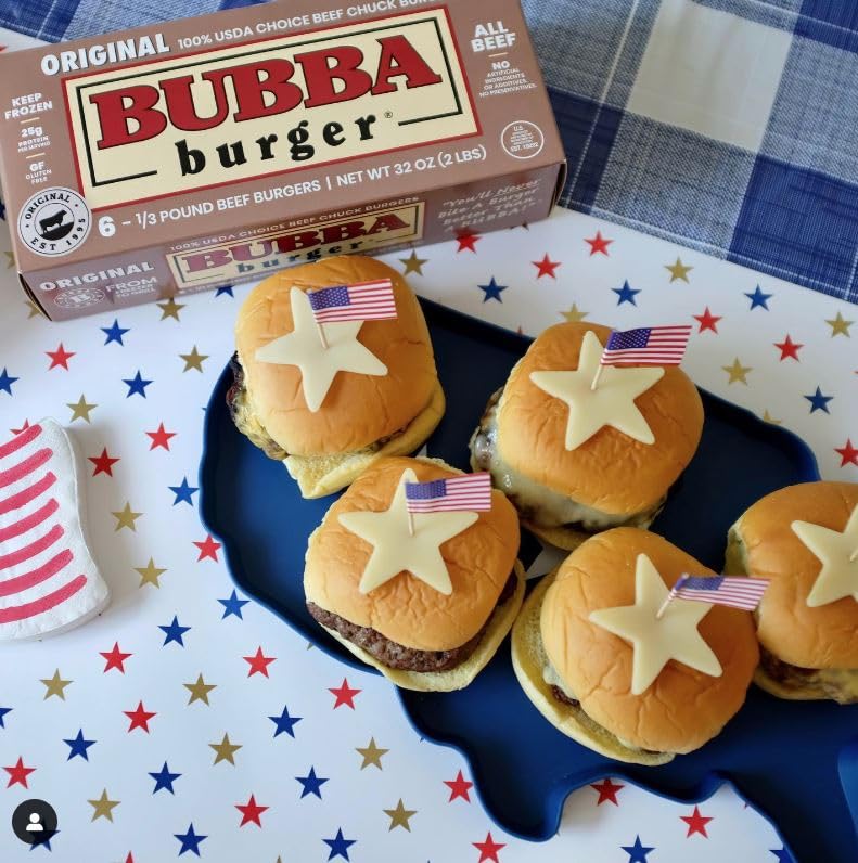 Bubba Burger, Frozen Beef Burger Patties, Original, USDA Choice Beef Chuck, 2 lb, Pack of 6