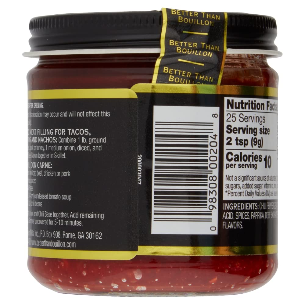 Better Than Bouillon Chili Base, Blendable Flavor, 8-Ounce Jar, Pack of 1