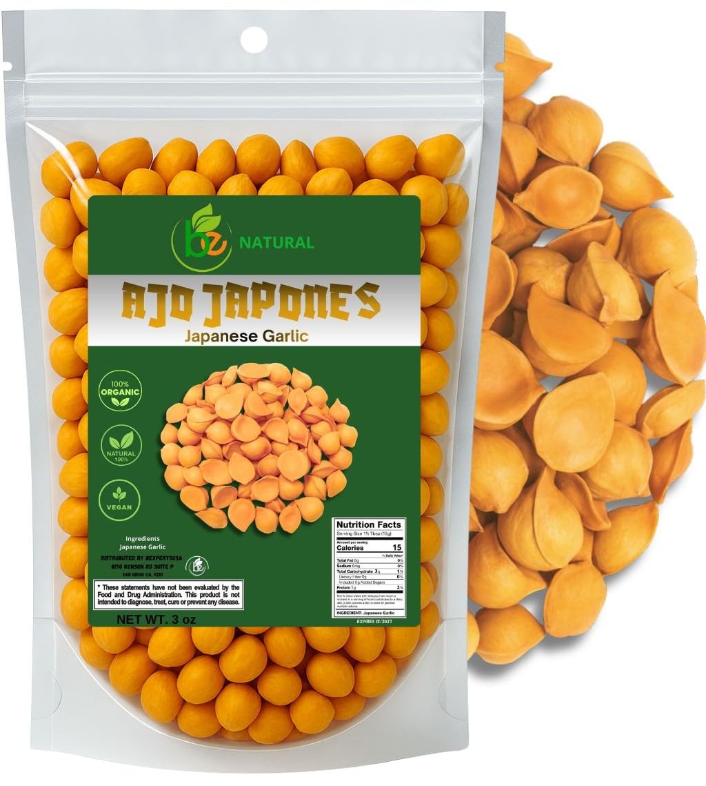 Ajo Japones 100% Natural 3 Oz/85 Gr  Vegano  Ajo Japon?S Japones Bolsa Resellable De 3 Oz/85 Gr. /100% Natural Japanese Garlic 3 Oz/85 Gr  Vegan  Resealable Bag.