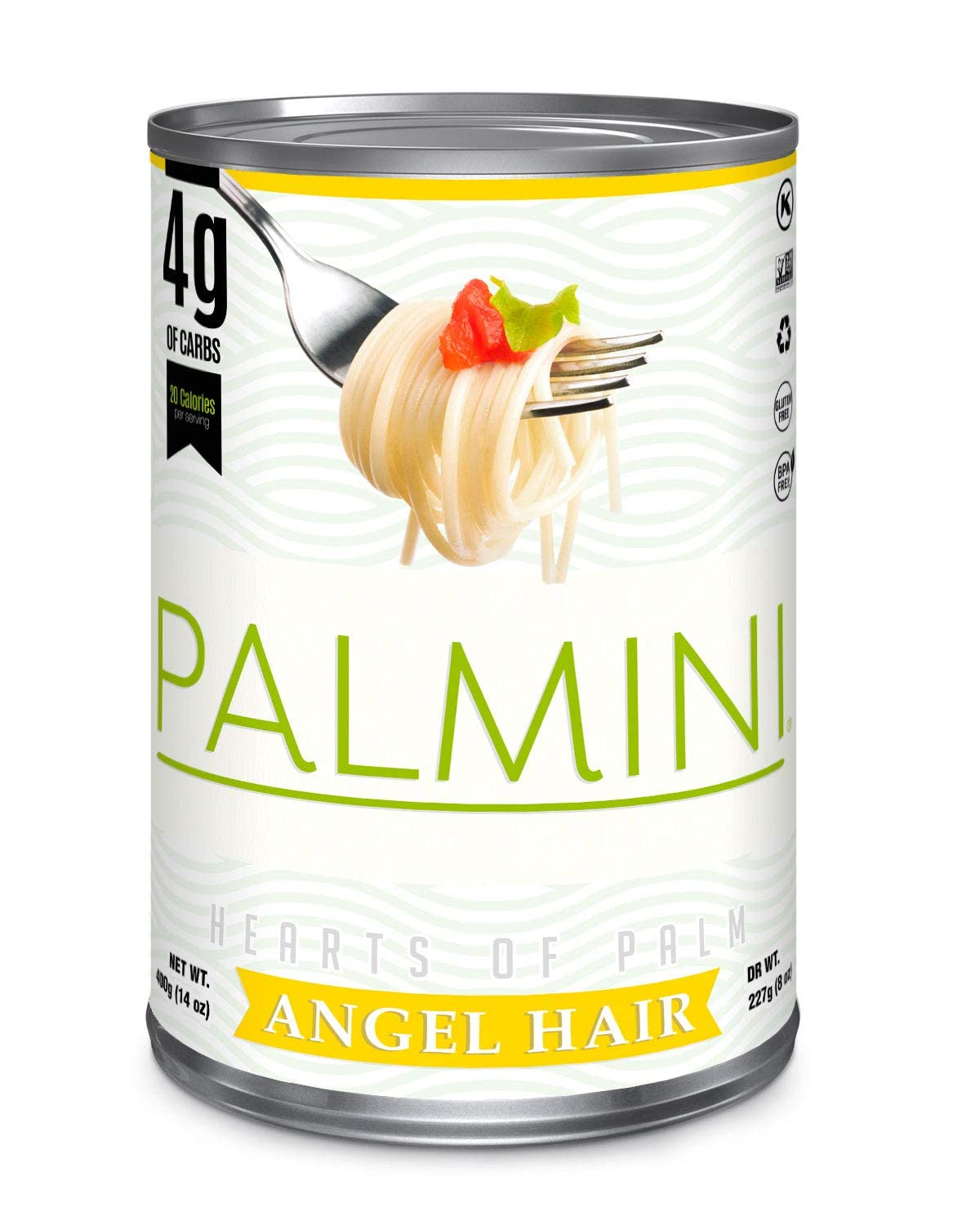 Palmini Angel Hair Pasta | Low-Carb  Low-Calorie Hearts of Palm Pasta | Keto  Gluten Free  Vegan  Non-GMO | As seen on Shark Tank | (14 Ounce Pouch-Pack of 6)