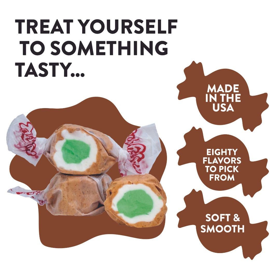 Taffy Town Saltwater Taffy- Apple Pie | Gourmet Taffy| Nougat-Style Candy| Soft & Delicious| Sumer Snack Treats| Party Good Cand