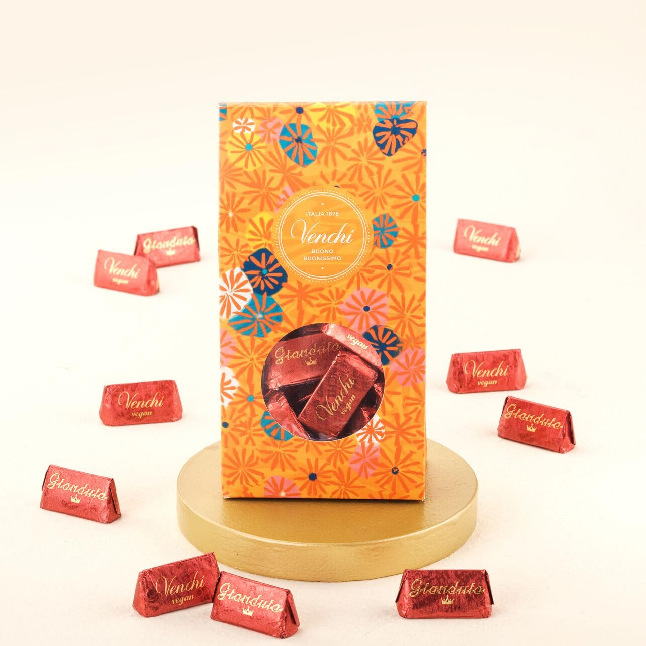 Venchi Gianduiotto Gianduia Chocolate Gift Box - 30-Piece, 10.58 oz - Premium Cocoa, Hazelnuts, Gluten Free