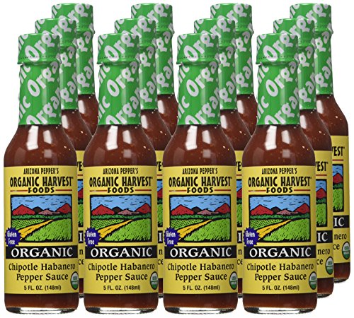 Organic Harvest Arizona Peppers Chipotle Habanero Pepper Sauce, 5 Ounce (Pack of 12)