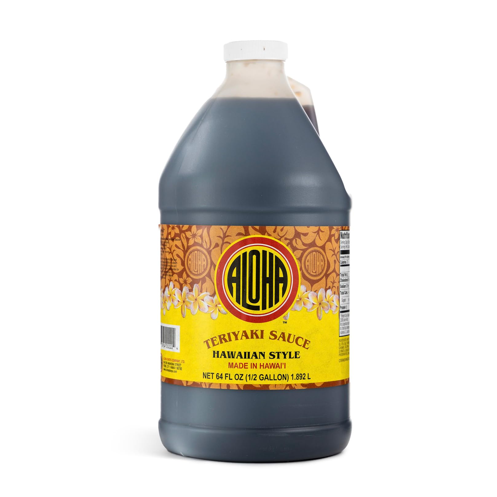 Aloha Shoyu - Hawaiian Teriyaki Sauce - Versatile And Sweet Marinade - Made In Hawaii - 1/2 Gallon