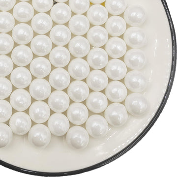 Edible White Pearl Sugar Sprinkles 3.53 oz, 14mm Candy Pearls Ideal for Baking, Cake and Cupcake Toppers, Cookie Decoration, Ice