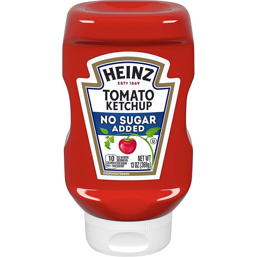 Heinz Tomato Ketchup, No Sugar Added, 13 Ounces (Pack of 2)