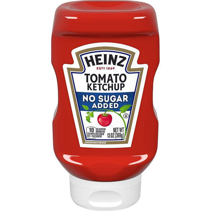 Heinz Tomato Ketchup, No Sugar Added, 13 Ounces (Pack of 2)