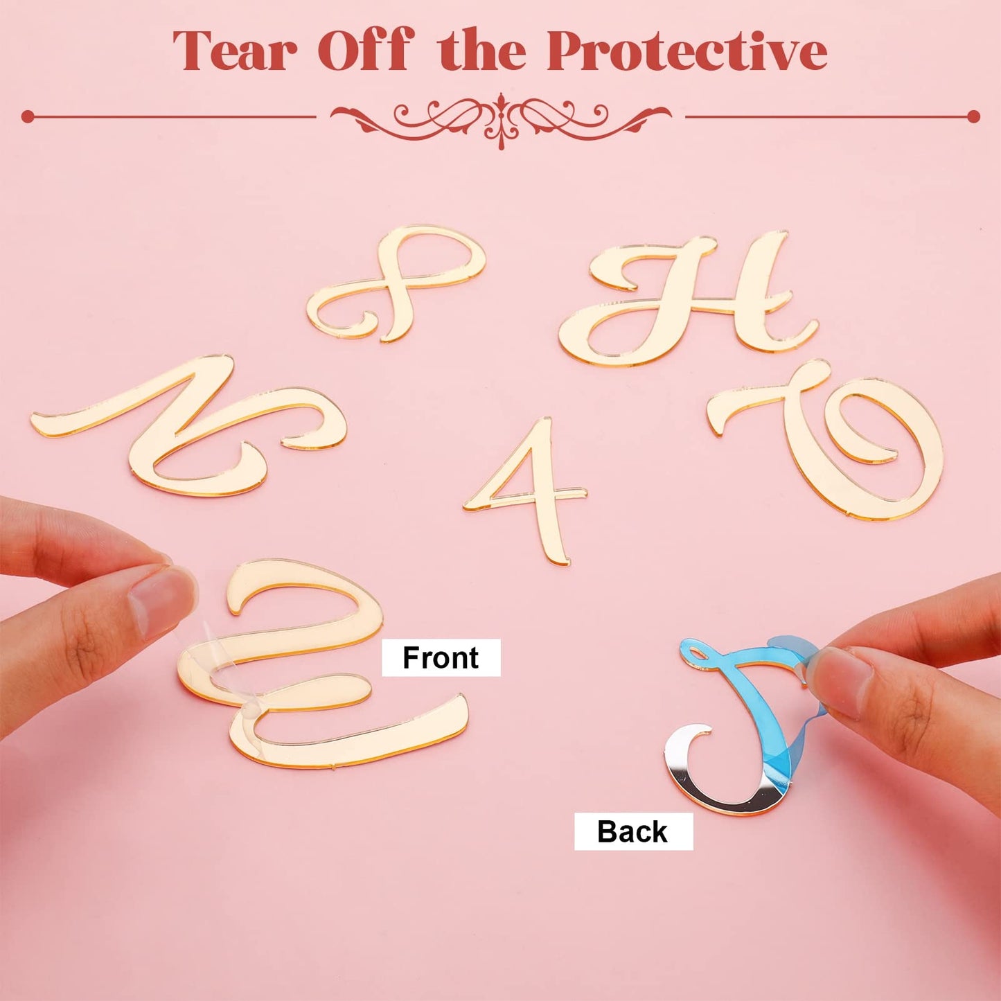 Jspupifip 64 Pcs Acrylic Cake Alphabet Numbers Topper, Mirror Number 0-9 And Alphabet A-Z Personalized Cake Picks Decor Annivers