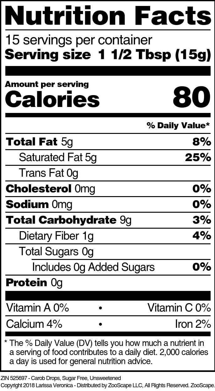 Carob Drops, Sugar Free, Unsweetened (8 oz, ZIN: 525697) - 3 Pack