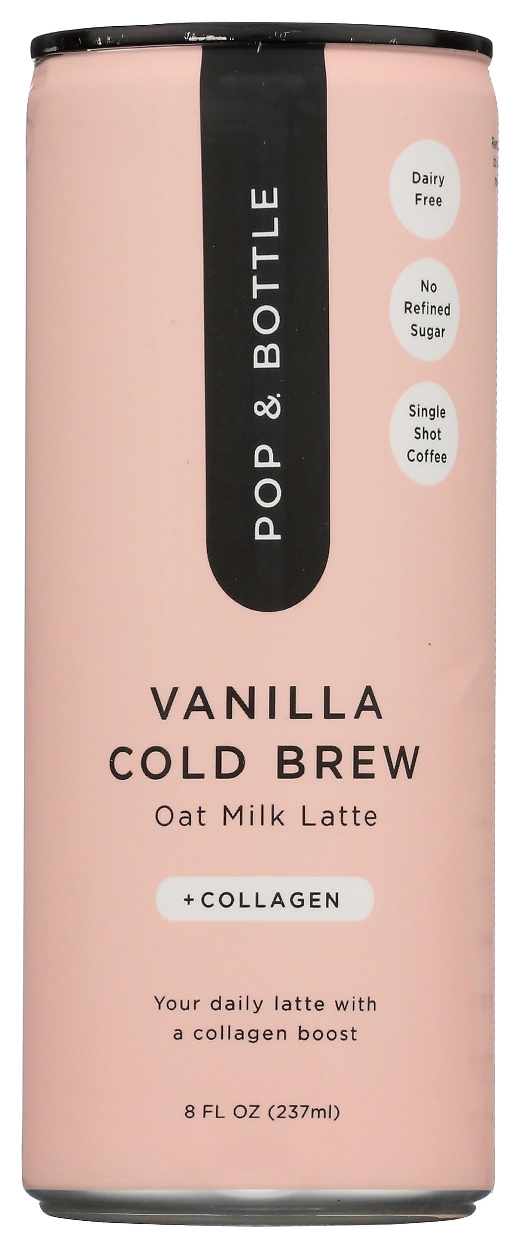 POP AND BOTTLE Vanilla Oat Milk Latte with Collagen, 8 FZ