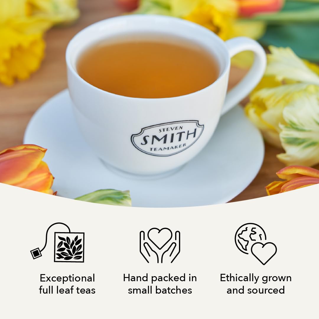 Steven Smith Teamaker Meadow No. 67, Chamomile, Rooibos, Hyssop & Rose Petals, Herbal Tea Blend, Caffeine-Free, Sugar-Free, Sustainably Grown, Tea Bags, 15 Sachets, 0.85Oz Each