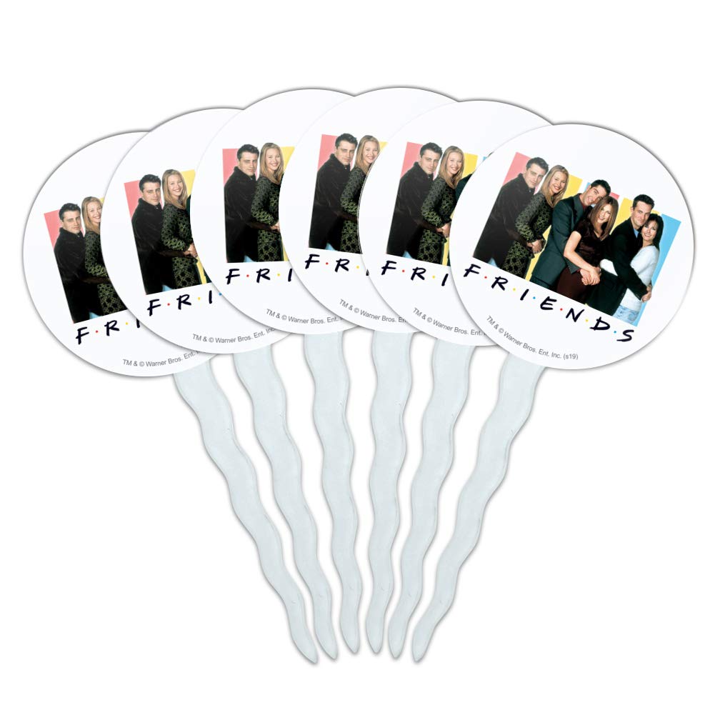 GRAPHICS & MORE Cupcake Picks Set of 6, Acrylic, Multi Color, Friends Theme, Model CUPCAKE.ROUND.WBGAM031.Z004804_8