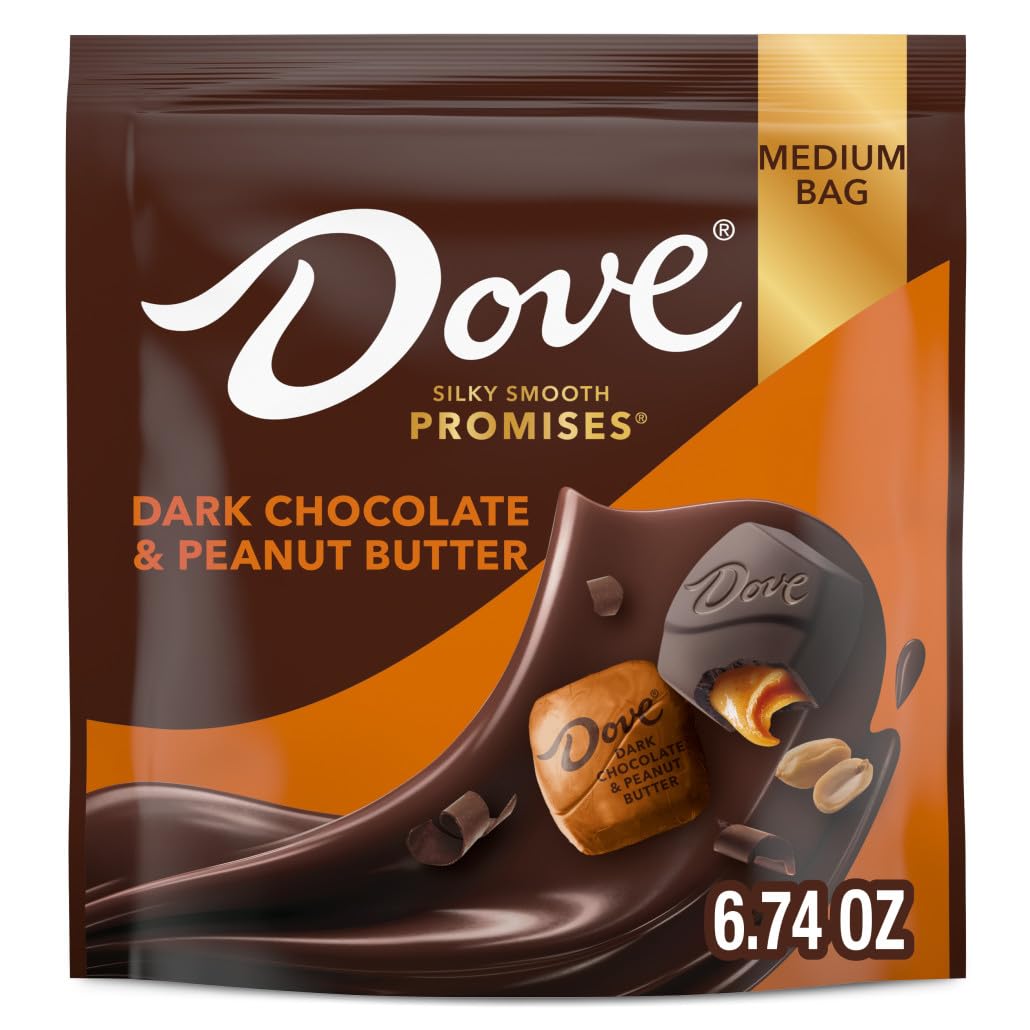 Dove Promises Dark Chocolate Peanut Butter Candy, Bulk Candy, Individually Wrapped, 7.61 Oz, 8 Pack