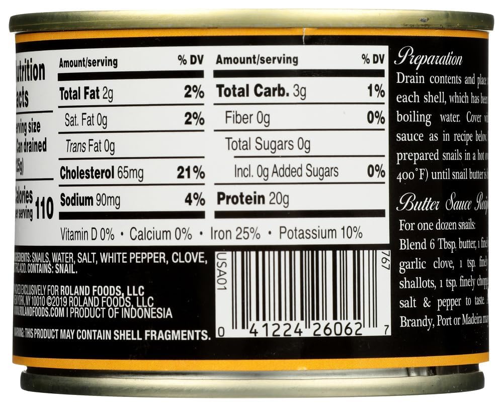Roland - Escargots Snails, (4)- 7.75 Oz. Cans