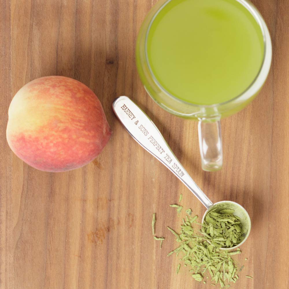 Harney & Sons White Peach Matcha Tea, Loose Leaf, 4 Ounce Tin, Green