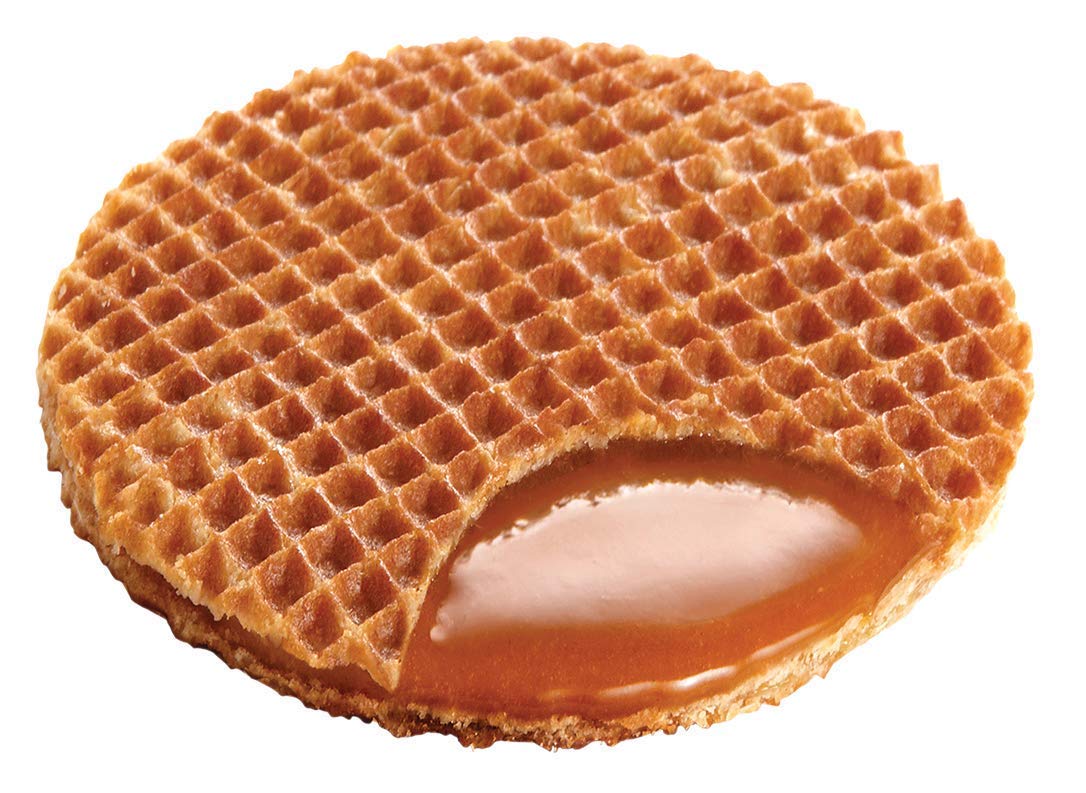 Daelmans Stroopwafel Caramel Cookies - Toasted Dutch Waffle, Creamy Filling, 24 Count, 1 Ounce Each, Individually Wrapped