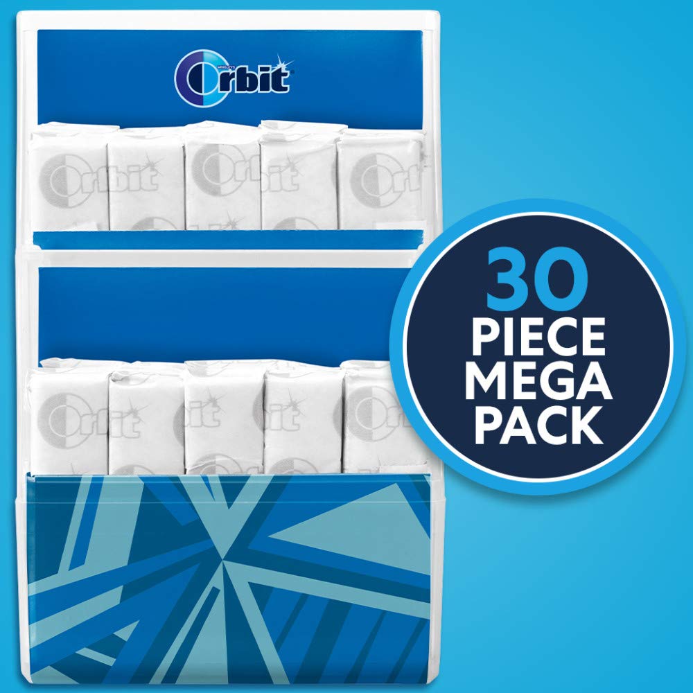 ORBIT Gum Peppermint Sugar Free Chewing Gum Mega Pack, 30 Piece