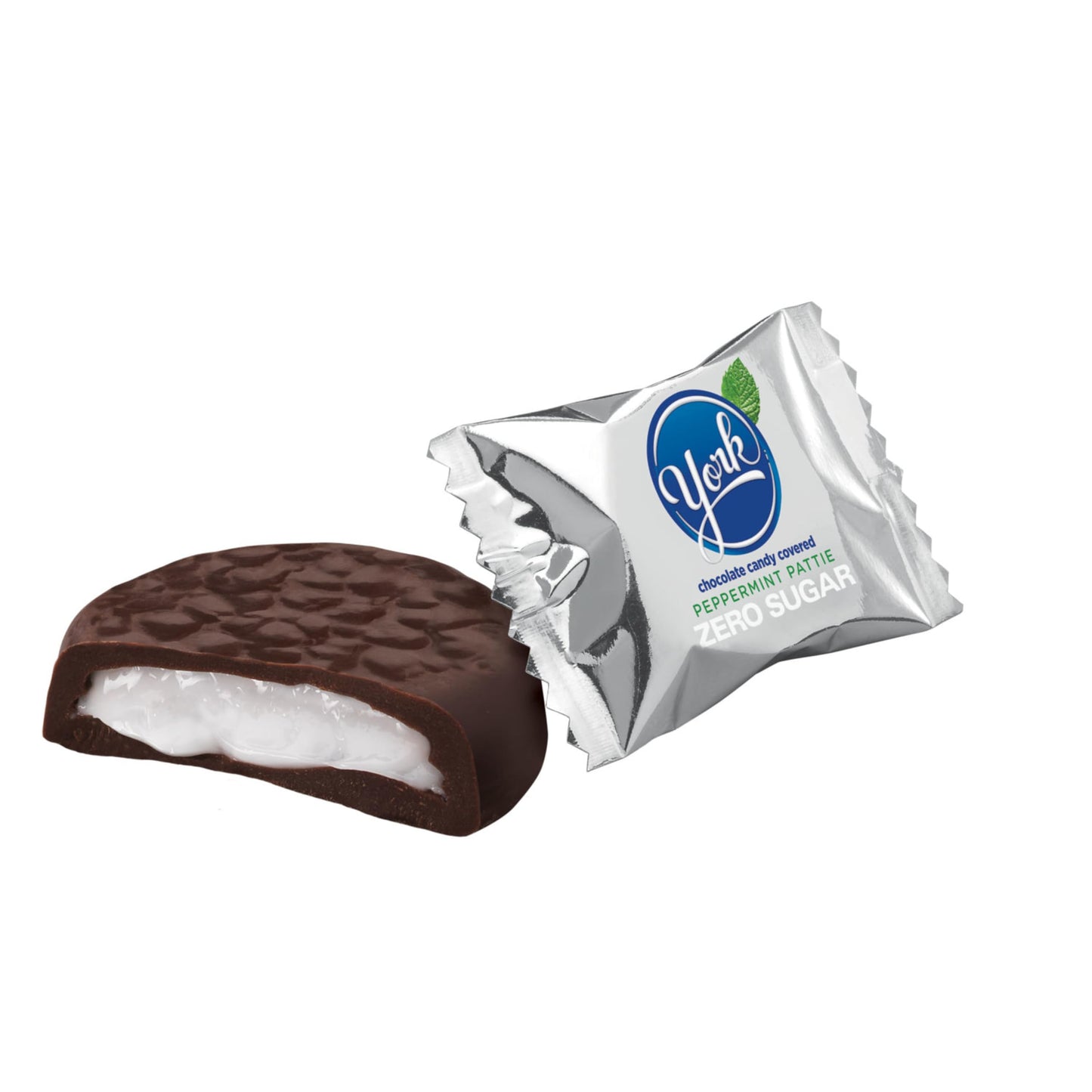 YORK Zero Sugar Chocolate Peppermint Patties, 5.1 oz Candy Bag - Delicious Low-Calorie Treat