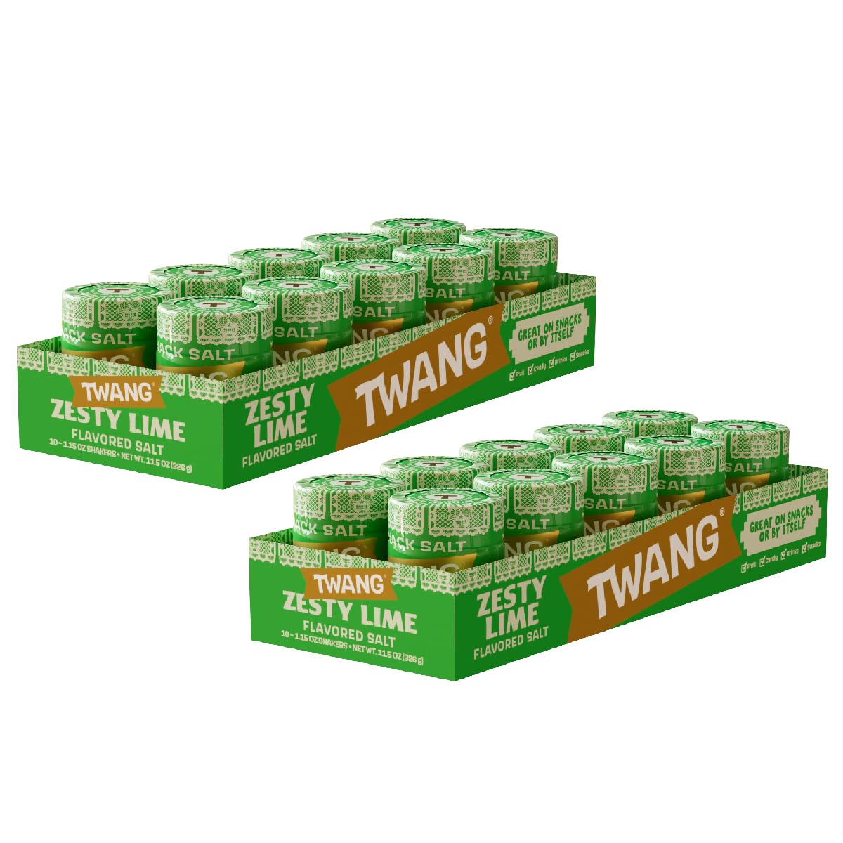 Twangerz Lime Seasoning Salt Snack Topping, 1.15-Ounce Shaker (Pack of 20)