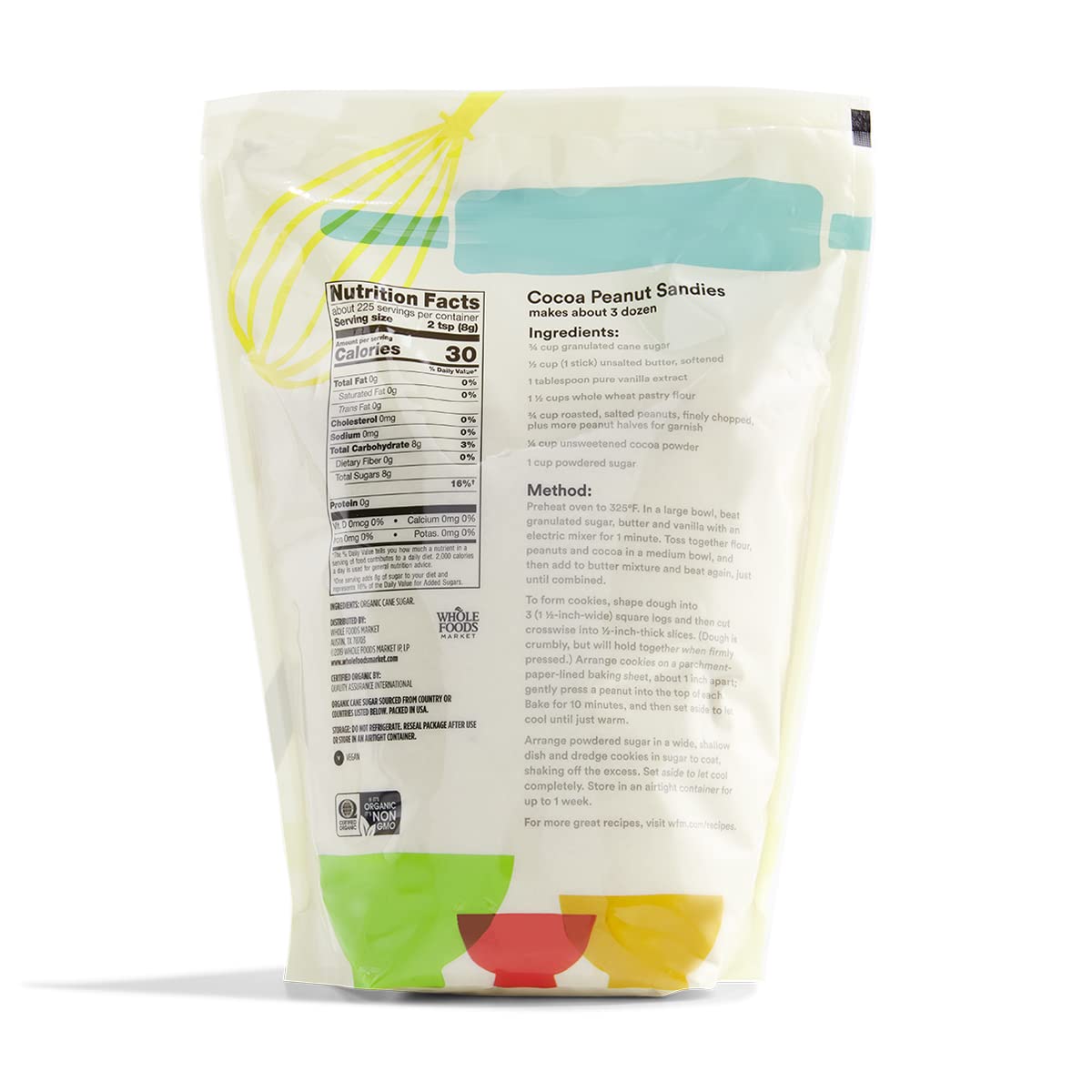 365 by Whole Foods Market Organic Cane Sugar, 4 Pound Pack, Non-GMO, Ideal for Baking and Sweetening