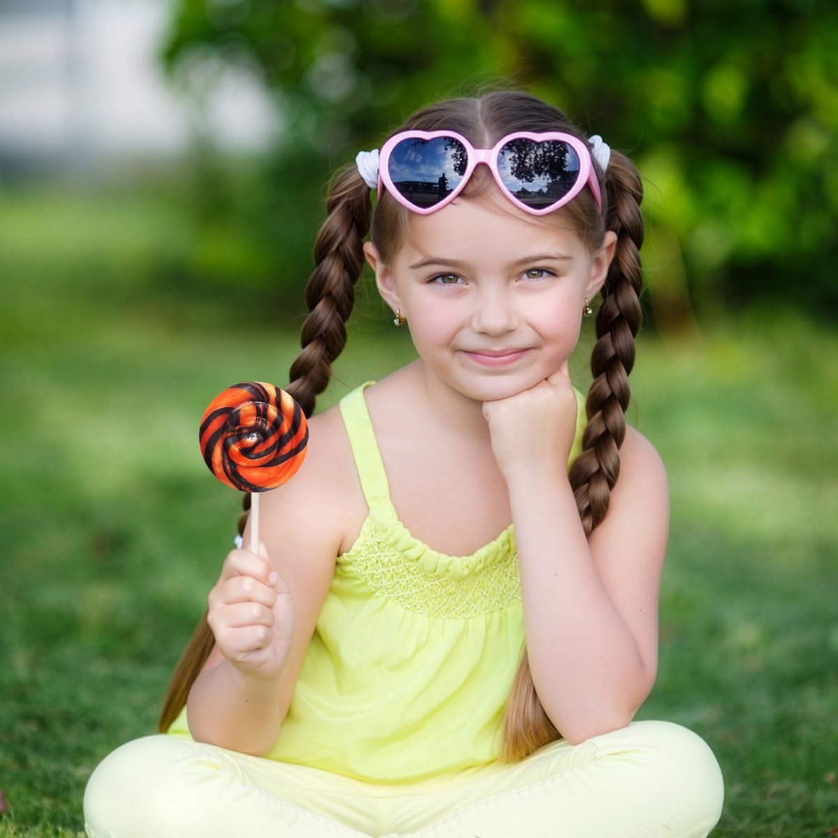 Orange and Black Swirl Lollipops  Pack of 24 Pieces Suckers Individually wrapped  Ideal Lollipops Bulk Supply for Candy Buffets and Trick or Treat Bags  Vibrant Swirl Suckers for Easy Sharing