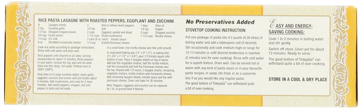Tinkyada Brown Rice Pasta, Lasagne, 10-Ounce (Pack of 6)