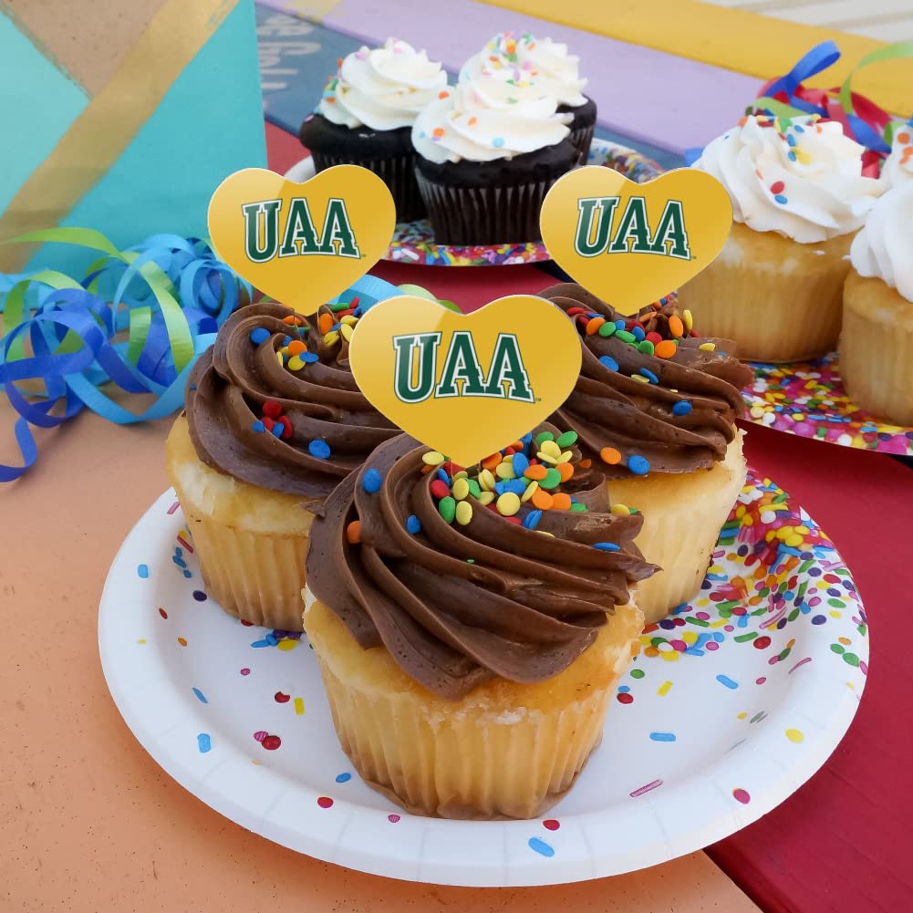 GRAPHICS & MORE Cupcake Picks Set of 6, Heart Design, Acrylic, One Size, University of Alaska Anchorage