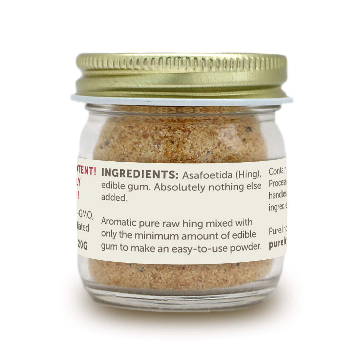 Pure Indian Foods Best Hing Ever (Asafoetida Powder), Not Tested For Gluten - Indian Spice For Garlic & Onion Substitute, 20G Glass Bottle (3 Pack)