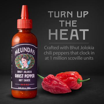 Melindas Ghost Pepper Hot Sauce - Extra Spicy - 10 Fl Oz Squeeze - Made with Fresh Ingredients