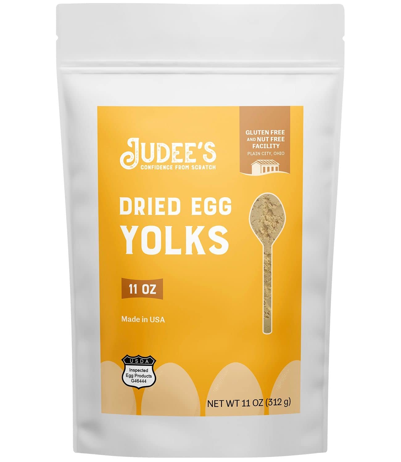 Judee s Gluten Free Dried Egg Yolk Powder - Egg Substitute for Baking & Cooking - Protein Powder for Smoothies & Sauces - Glute