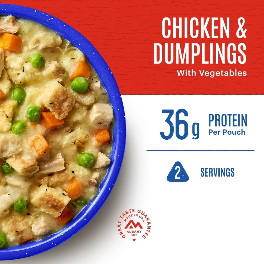 Mountain House Chicken & Dumplings | Freeze Dried Backpacking & Camping Food |2 Servings