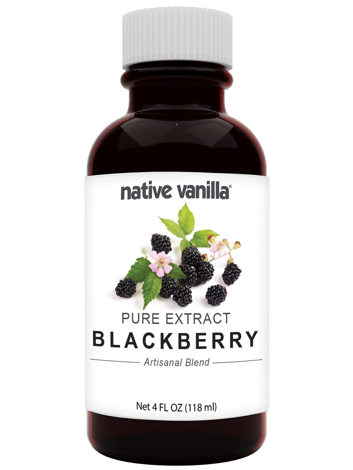 Native Vanilla Pure Blackberry Extract - 4 Fl Oz - Perfect for Cooking and Baking