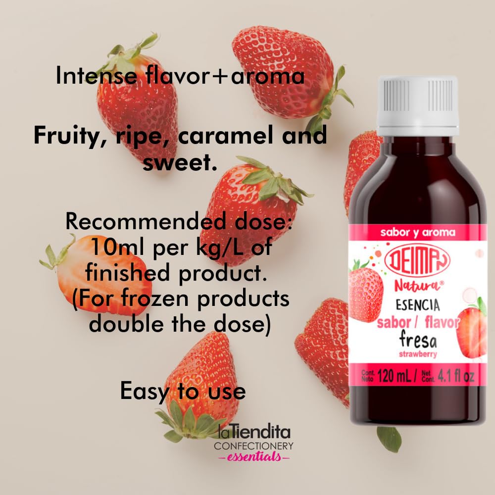Deiman Natura Artificial Food Flavoring Strawberry Essence (4 Fl Oz)