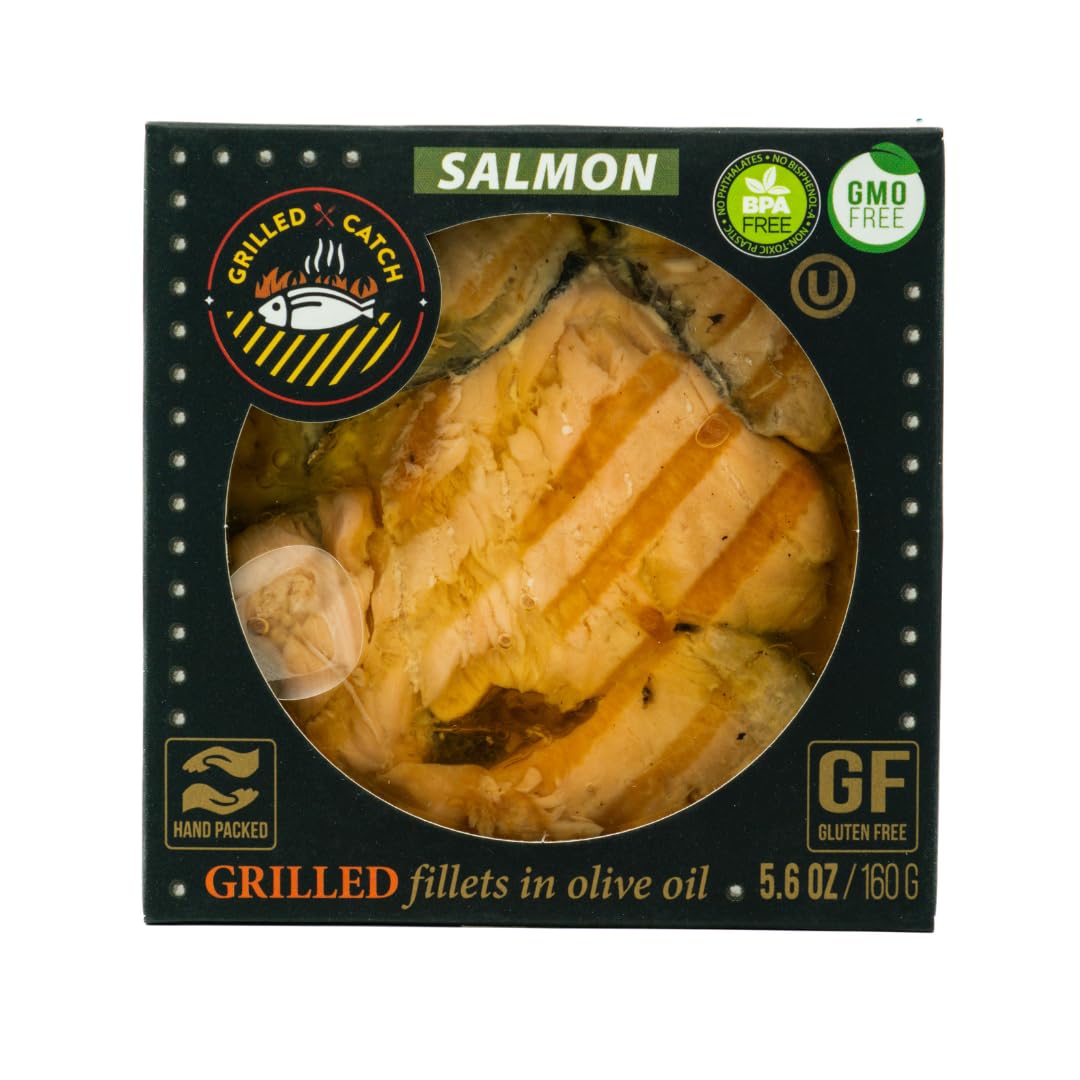 Grilled Catch Grilled Salmon Fillet In Olive Oil 5.6 Oz, Tined Seafood Fish Salmon