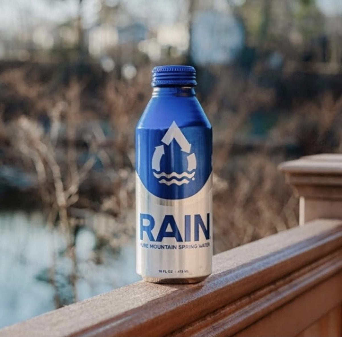 RAIN Spring Water, 16 Oz Bottles, 12 Pack, Eco-Friendly Aluminum, Plastic-Free, Recyclable