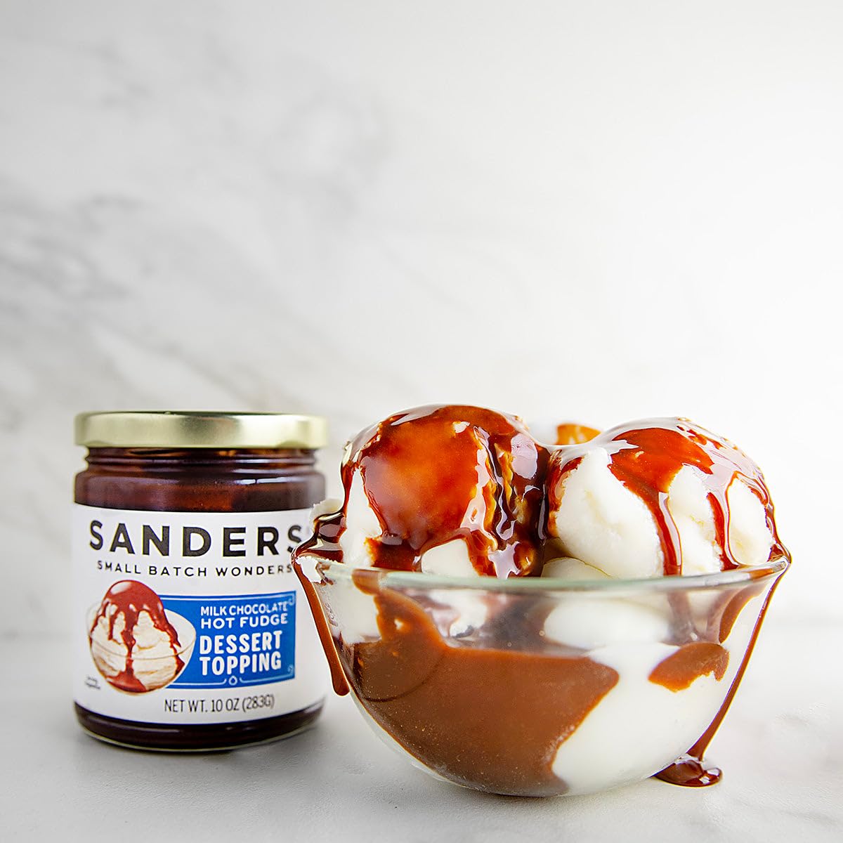 Sanders Classic Hot Fudge Topping 10oz Jar (3-Pack) - Premium Ice Cream Topping, Gluten-Free Chocolate Sauce - Perfect for Cakes, Ice Cream & More - New Wider Jar