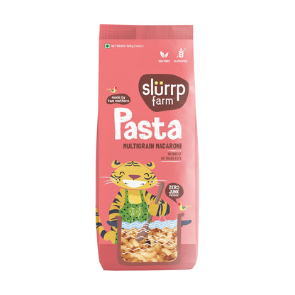 Slurrp Farm No Maida Macaroni Pasta | Gluten Free & Multigrain | Healthy Pasta Made With Brown Rice And Corn | 400G