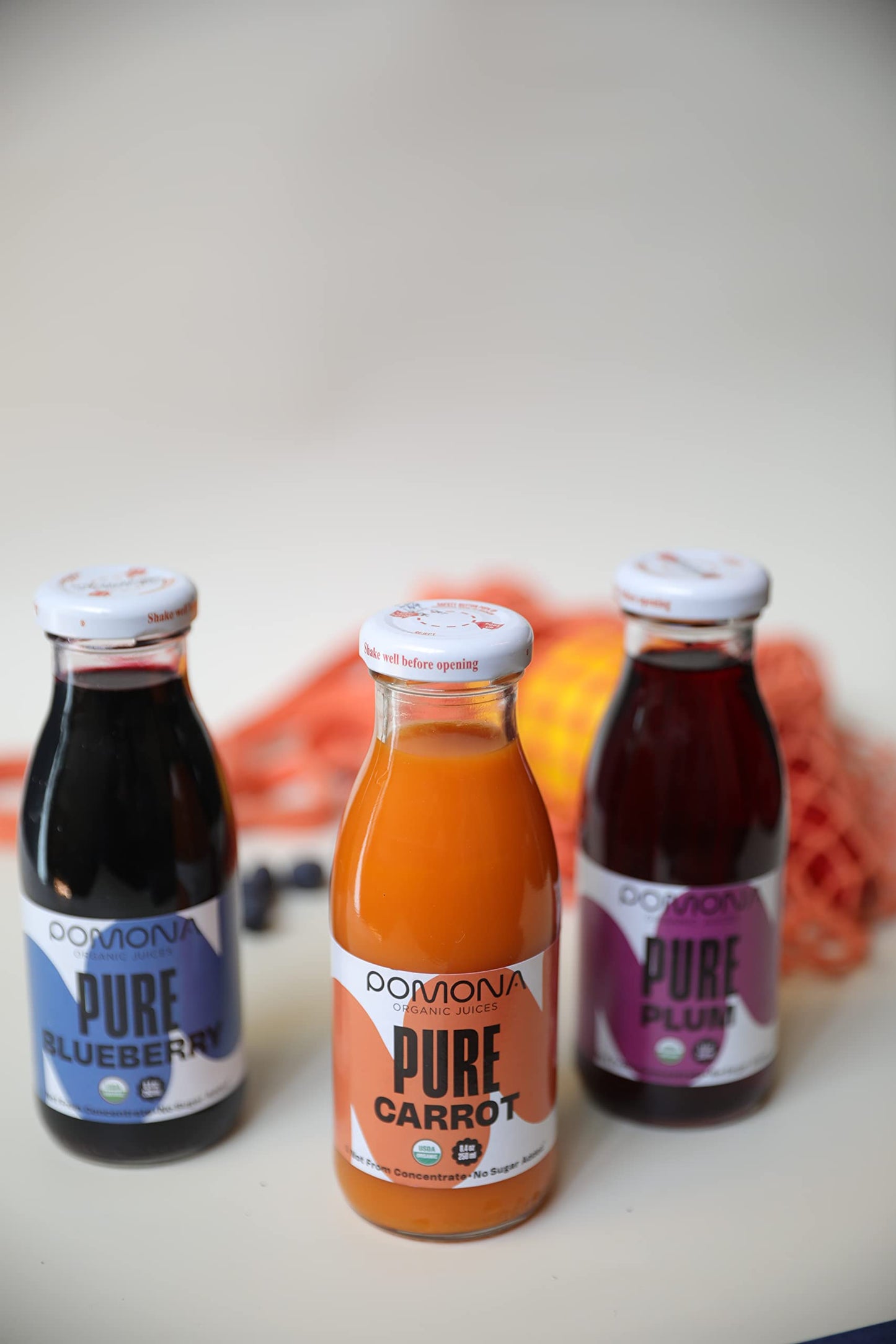 Pomona Organic Carrot Juice, Cold Pressed USDA Organic Juices, 100% Carrots, No Added Sugar, Not From Concentrate, Vegan, Kosher