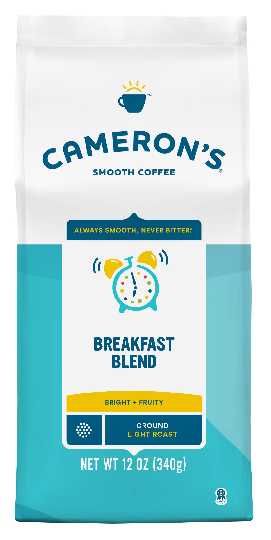Camerons Coffee Roasted Ground Coffee Bag, Breakfast Blend, 12 Ounce