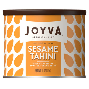 Joyva Sesame Tahini | 15oz Tins | 100% Pure Roasted Sesame Seed Pur  e | Silky Smooth & Creamy | Mildly Nutty | All-Natural Supe