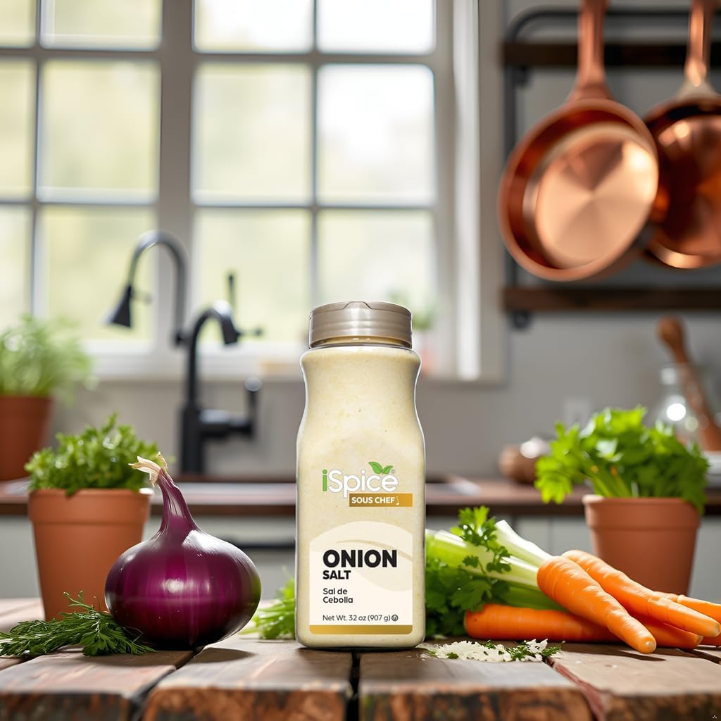 Ispice Blend | Onion Salt | 32 Oz | Bulk Size | Rich Aroma | Kosher (Onion Salt)