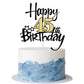 Kaoenla Black Gold Glitter Happy 45th Birthday Cake Topper - Hello 45/Cheers 45,Happy Forty-five Birthday Anniversary,45 years o