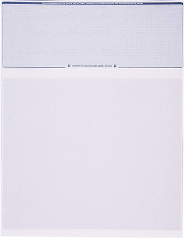 Checkomatic Computer Check Paper - 100 Pack - Top Blank Stock Checks - Security Features  Laser Printer Compatible - Blue Diamon