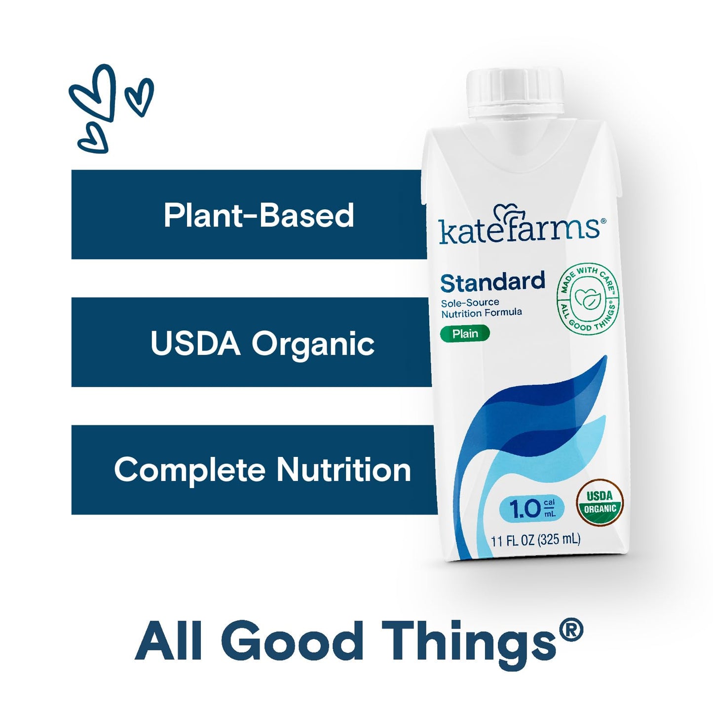 Kate Farms Organic Nutrition Shake, 16g Protein, 27 Vitamins, 11 Fl Oz (Pack of 12)