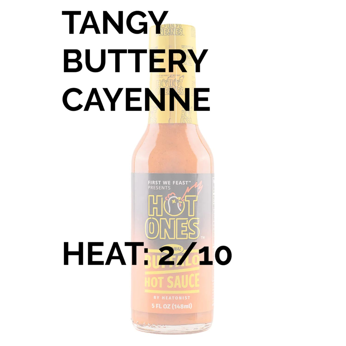 HOT ONES Buffalo Sauce, Mild Hot Sauce with Cayenne Pepper, 5 fl oz Bottle