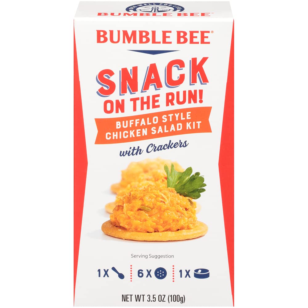 Bumble Bee Snack On The Run Buffalo Chicken Salad with Crackers Kit, 3.5 oz (Pack of 12) - Ready to Eat, Spoon Included - Shelf