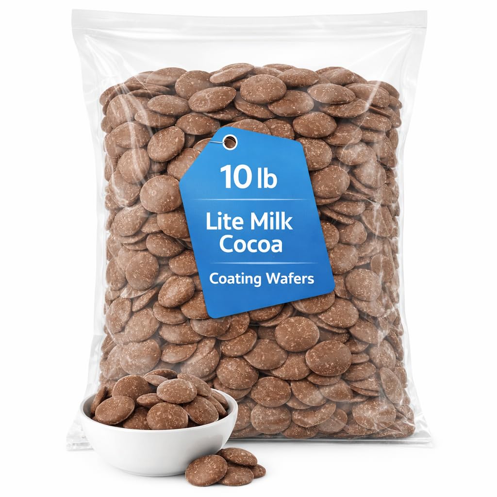 Lite Milk Chocolate Coating Wafers, Easy-Melt Baking Chocolate, 10 lb