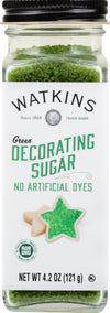 Watkins Green Decorating Sugar, Non-GMO, Kosher, 4.2 Ounce, 1-Pack